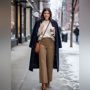 Stylish Brown Corduroy Pants with Belt